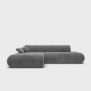 by fonQ Wisp Hoekbank met Chaise Longue Links met Slaapfunctie - Chenille - Antraciet