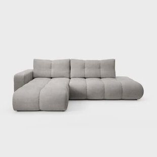 by fonQ Charme Hoekbank Links met Slaapfunctie - Chenille - Lichtgrijs