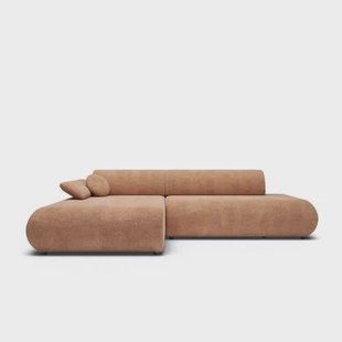 by fonQ Wisp Hoekbank met Chaise Longue Links met Slaapfunctie - Chenille - Terra