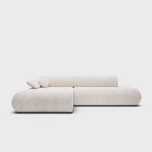 by fonQ Wisp Hoekbank met Chaise Longue Links met Slaapfunctie - Chenille - Greige