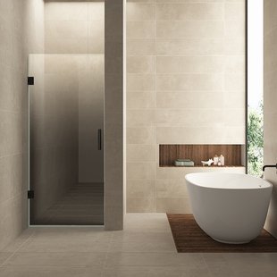 Nisdeur Links Wiesbaden Less 90x200 cm 8 mm Nano Spiegelrook- Naar Helder Glas Mat Zwart