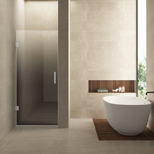 Nisdeur Links Wiesbaden Less 80x200 cm 8 mm Nano Spiegelrook- Naar Helder Glas Geborsteld Staal