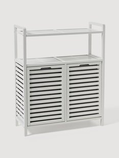 Bamboe badkamerplankenset met wasmanden