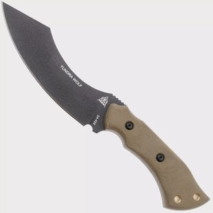 TOPS Knives Tundra Wolf TWLF-01 Black Traction 1095, Green Micarta, survivalmes, Trevor Barrett design