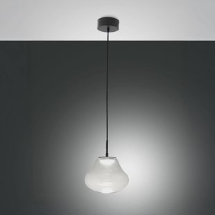 Fabas Luce LED hanglamp Deva, helder, glas, Ø 25 cm, CCT, dimbaar