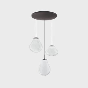 Fabas Luce LED hanglamp Deva, 3-lamps, Ø 50 cm, helder, CCT, dimbaar