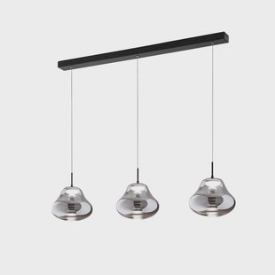 Fabas Luce LED hanglamp Deva, 3-lamps, 115 cm, grijs, CCT, dimbaar