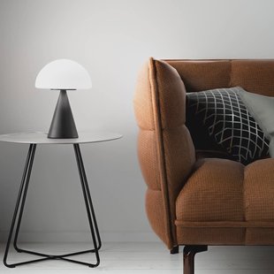 Fabas Luce LED tafellamp Blip, zwart/wit, glas, CCT, touchdimmer