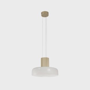 Fabas Luce LED hanglamp Lunar, wit/goud, glas, CCT, dimbaar