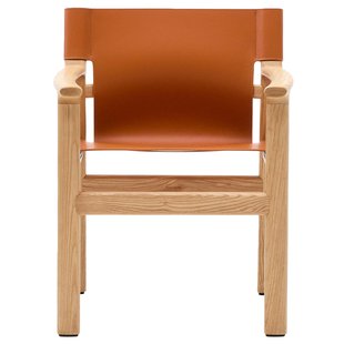 Kave Home Jan Eetkamerstoel Naturel Lichtbruin Gerecycled Leer