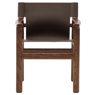 Kave Home Jan Eetkamerstoel Walnoot Donkerbruin Gerecycled Leer