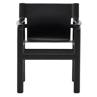 Kave Home Jan Eetkamerstoel Zwart Zwart Gerecycled Leer