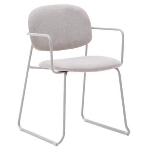 Kave Home Meli Eetkamerstoel Met Armleuning Beige Chenille