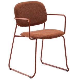 Kave Home Meli Eetkamerstoel Met Armleuning Terracotta Chenille