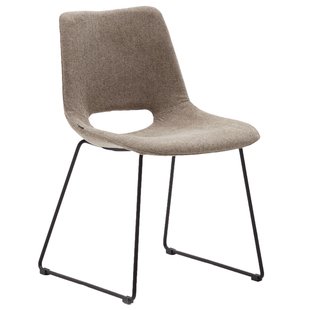 Kave Home Zahara Eetkamerstoel Zwart Onderstel Bruin