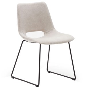 Kave Home Zahara Eetkamerstoel Zwart Onderstel Beige