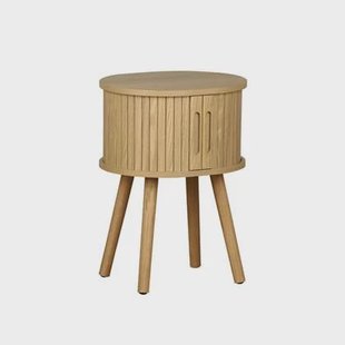 sweeek - Scandinavisch nachtkastje houtdecor met 2 schuifdeuren