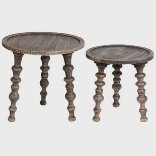 Beliani - MARNOO - Bijzettafel - Donkerbruin - Mangohout Beliani - MARNOO - Bijzettafel - Donkerbruin - Mangohout