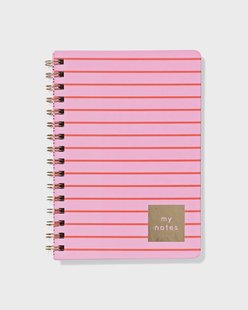 HEMA Notitieboek 21.1x16cm strepen roze