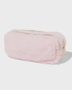 HEMA Etui dubbele rits fluffy roze