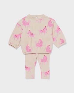 HEMA Baby kledingset paarden roze (roze)