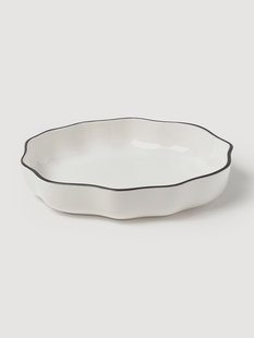 Geribbelde pastaborden Bia van porselein, 4-delig