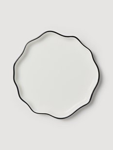 Geribbeld porseleinen dinerbord Bia, 4-delig