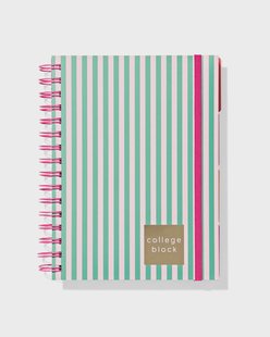 HEMA Collegeblok A5 lijnen strepen groen-roze