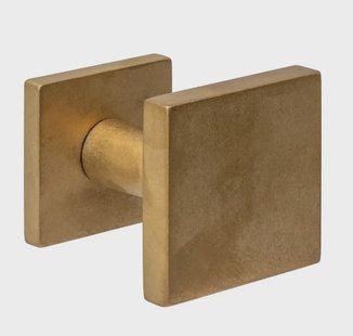 Intersteel Vaste voordeurknop vierkant 64x64mm éénzijdige montage PVD messing getrommeld