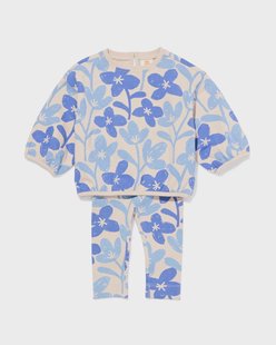 HEMA Baby kledingset bloemen blauw (blauw)