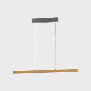 FISCHER & HONSEL LED hanglamp Shine-Wood, lengte 105 cm, eiken/nikkelkleurig