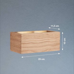 FISCHER & HONSEL LED wandlamp Shine-Wood, eiken/zwart, breedte 23 cm, hout