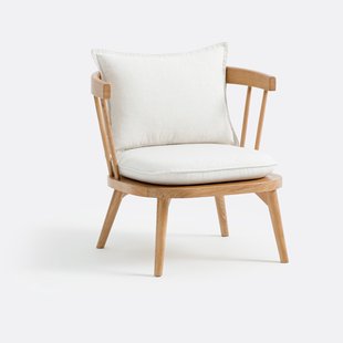 Eiken en stoffen fauteuil, Portman