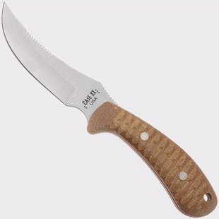 Case Ridgeback Hunter 30592, Stonewashed Stainless Steel, Natural Canvas Laminate/Red G-10, jachtmes