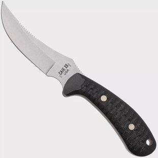 Case Ridgeback Hunter 30593, Stonewashed Stainless Steel, Black Burlap Laminate jachtmes