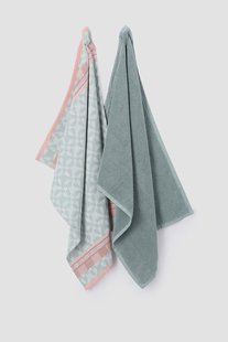 Lichtblauwe handdoek en theedoek