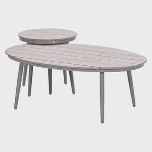 Garden Impressions Lucas bijzettafels taupe Ø50 cm & 120x75 cm