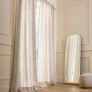 Gordijn in gewassen linnen met verdekte lussen, Tojos