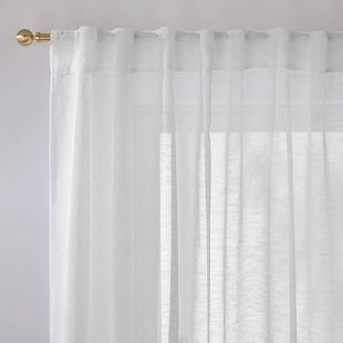 Set van 2 glasgordijnen met verborgen bevestigingslussen, Majo