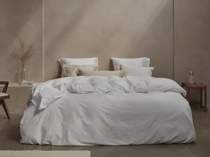 Yumeko Dekbedovertrek katoen satijn pure white 140x200 + 1/60x70 100% biologisch en fairtrade katoen, satijn geweven