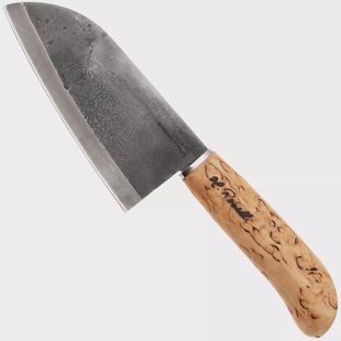 Roselli Small Chef Knife R700 Carbon Steel, Curly Birch, santokumes, 13.5 cm