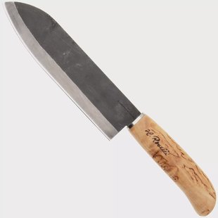 Roselli Japanese Chef Knife R710 Carbon Steel, Curly Birch, santoku, 17.5 cm