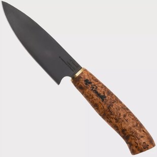 Roselli Allround Knife R750D Carbon Steel, Stained Curly Birch, universeelmes, 12 cm