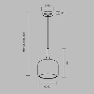 Maytoni LED hanglamp Spirito, rookgrijs, glas, Ø 26 cm
