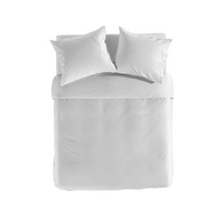 Yellow Dekbedovertrek Perkal Katoen Chambray white