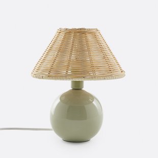 Tafellamp in keramiek en rotan, Alios