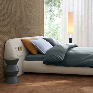 Hoeslaken in gewassen perkal, omslag 30 cm, Sabbal