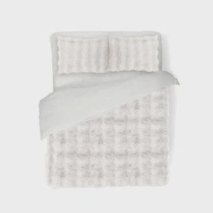 Eleganzzz Dekbedovertrek Bubble Pom Pom Rabbit Fur - off white