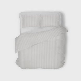 Eleganzzz Dekbedovertrek Hotel Kwaliteit Satijn Streep wit