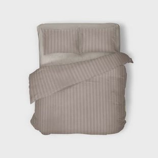 Eleganzzz Dekbedovertrek Hotel Kwaliteit Satijn Streep zand